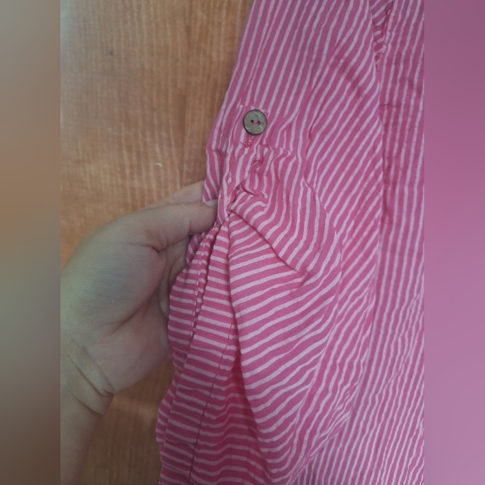 Pink and white striped blouse size medium - Picture 4 of 6